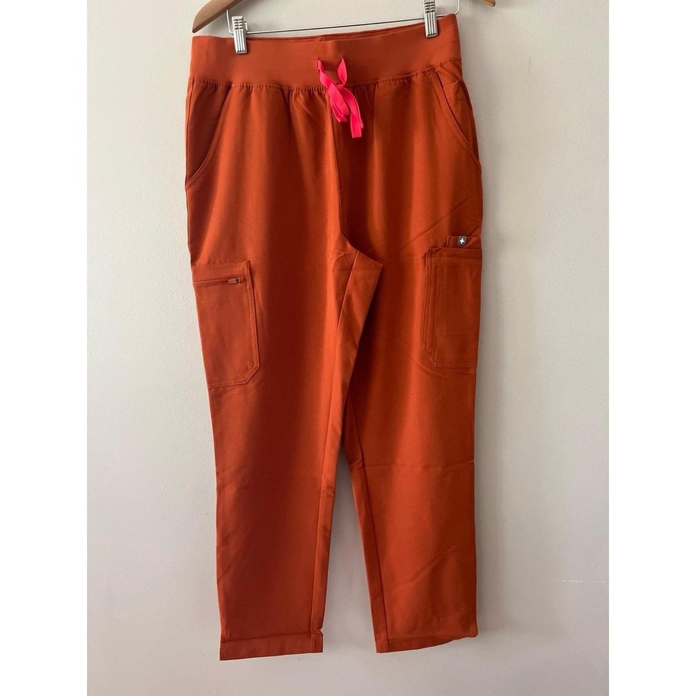 FIGS High Waisted Yola Scrub Pants Burnt Orange Large NWT